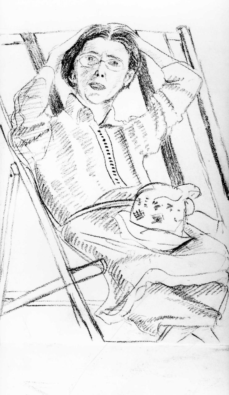 ritratto di Cornelia Longhi (disegno) di Longhi Roberto (sec. XX)