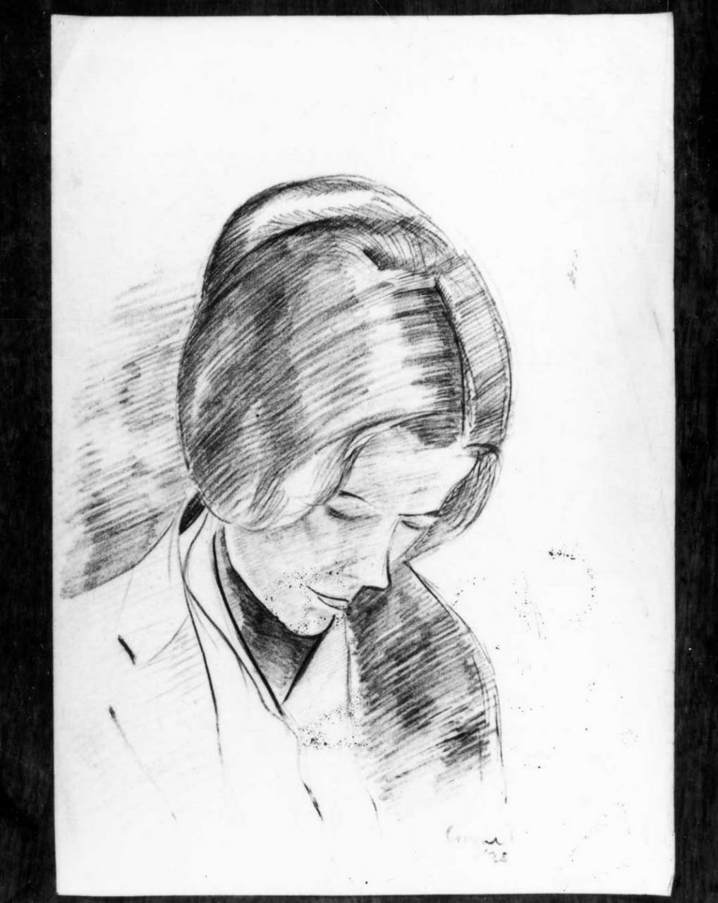 ritratto di Anna Banti (disegno) di Longhi Roberto (sec. XX)