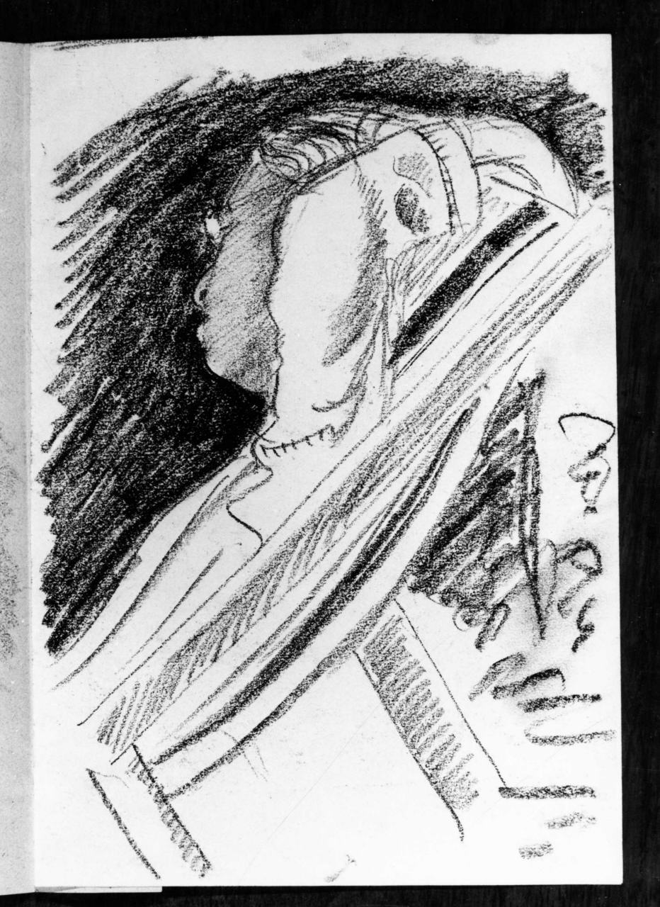 ritratto di Gemma Lopresti (disegno) di Longhi Roberto (sec. XX)