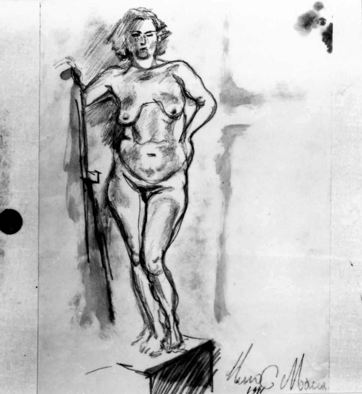figura femminile nuda (disegno) di Maccari Mino (sec. XX)