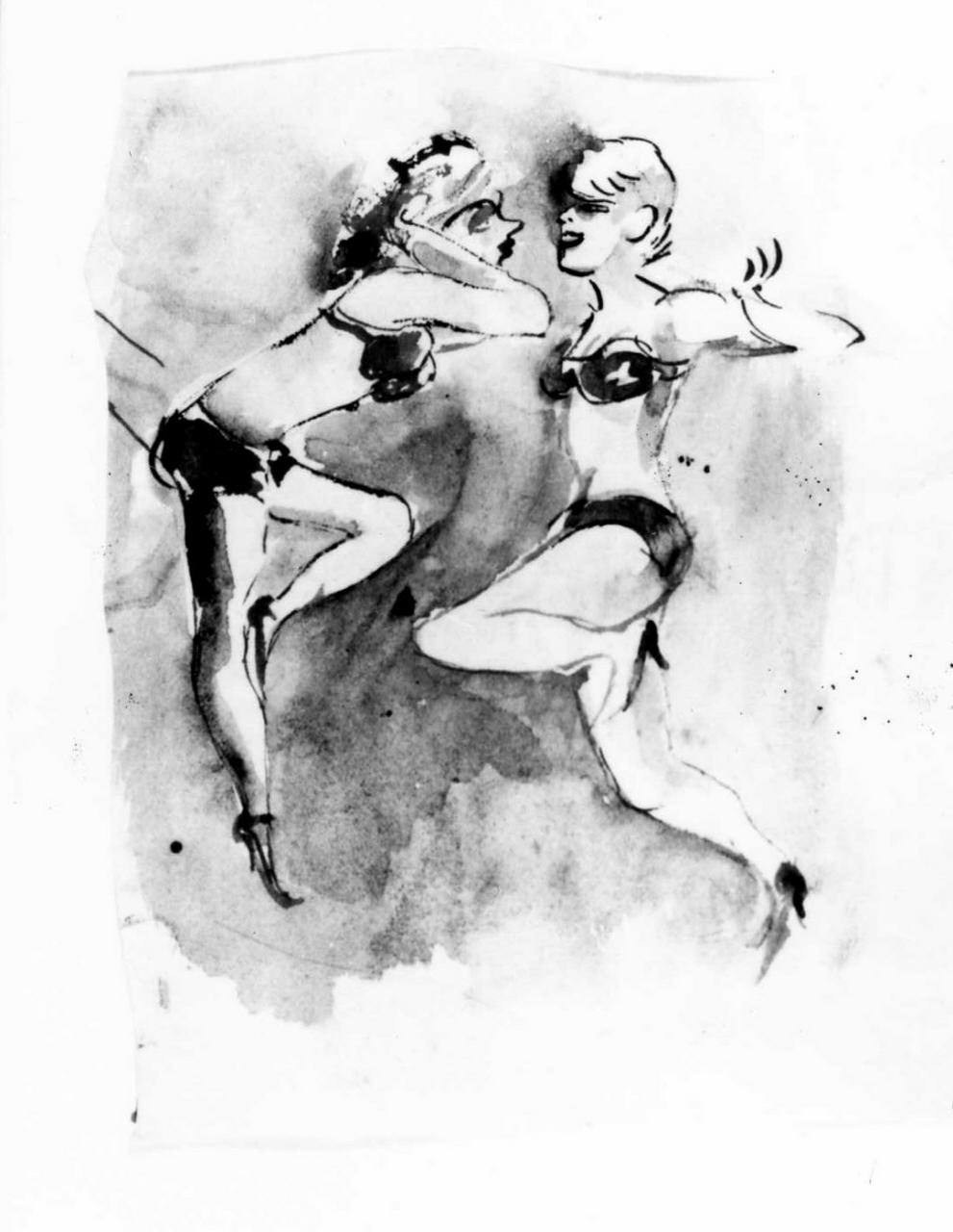 ballerine (disegno) di Maccari Mino (attribuito) (sec. XX)