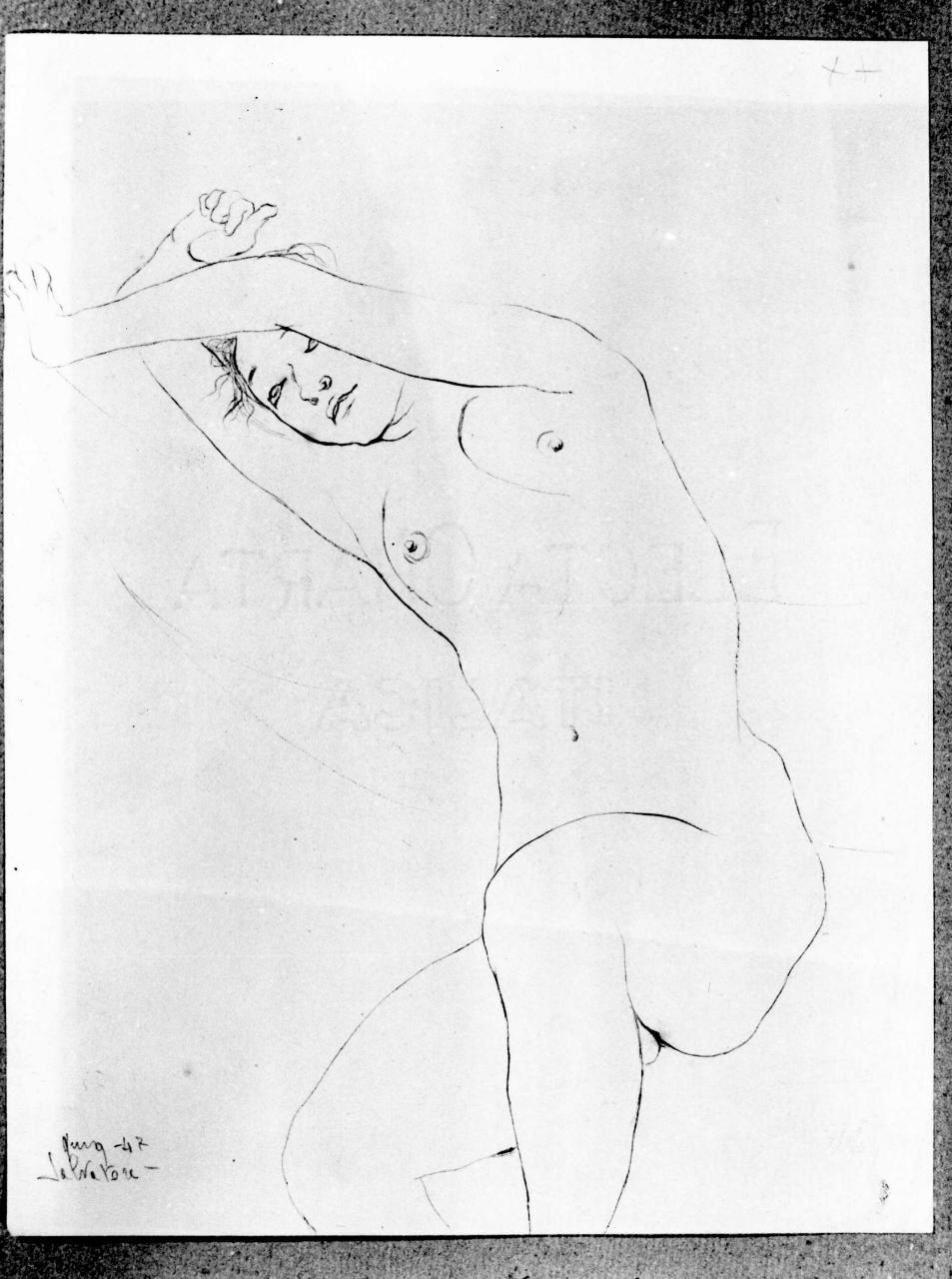 figura femminile nuda (disegno) di Salvatore Anna (attribuito) (sec. XX)