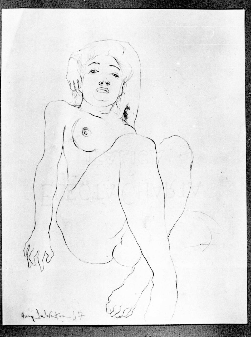 figura femminile nuda (disegno) di Salvatore Anna (attribuito) (sec. XX)