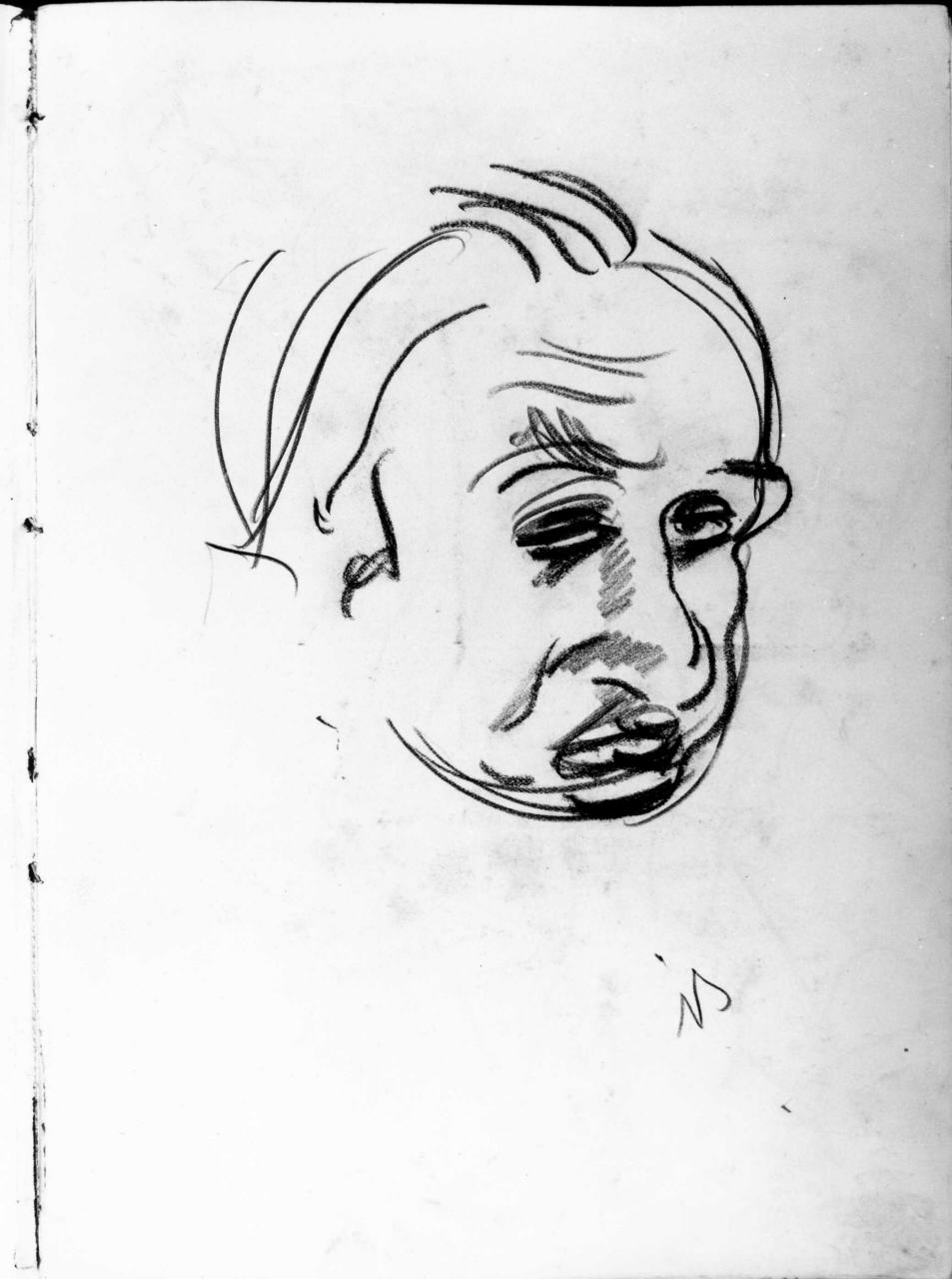 ritratto d'uomo (disegno) di Longhi Roberto (attribuito) (sec. XX)