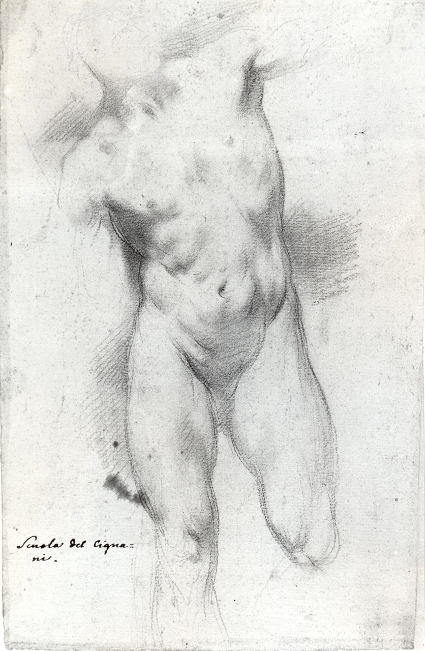 figura maschile nuda (disegno) di Cignani Carlo (maniera) (secc. XVII/ XVIII)