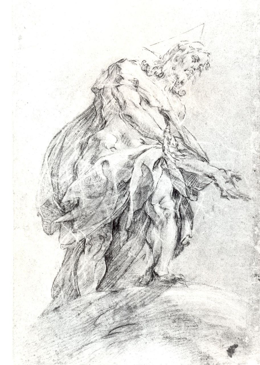 Cristo su una nube (disegno) di Gherardini Alessandro (secc. XVII/ XVIII)