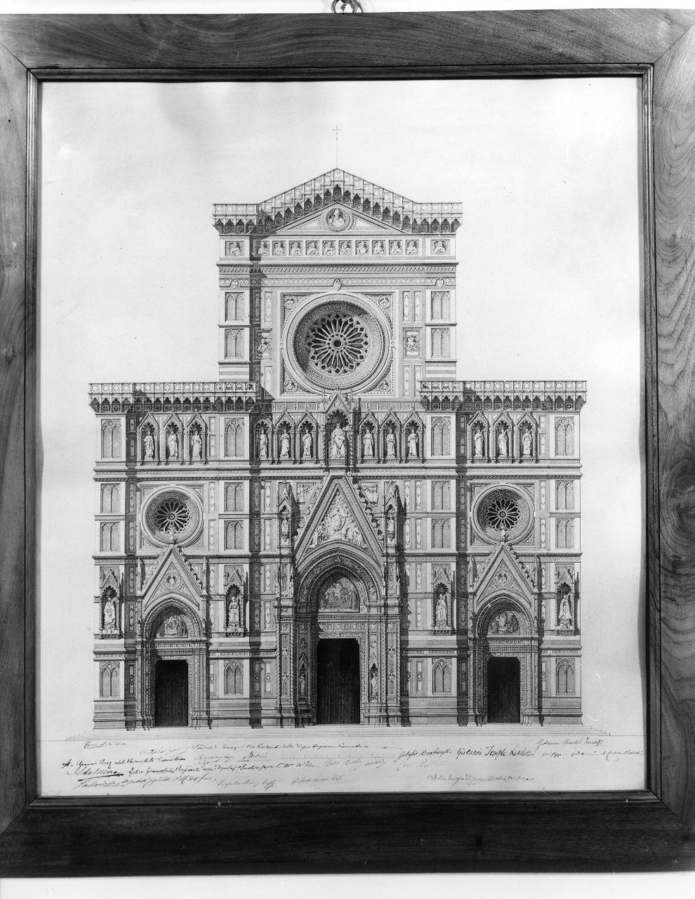 facciata di Santa Maria del Fiore (disegno) di Brenci Gusmano (sec. XIX)