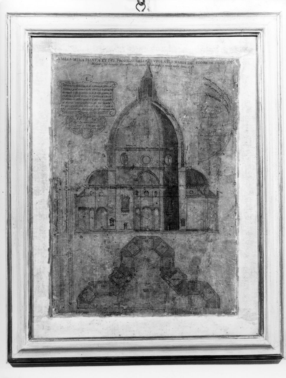 sezione e pianta dell'abside di Santa Maria del Fiore (disegno) di Greuter Matteus (sec. XVII)