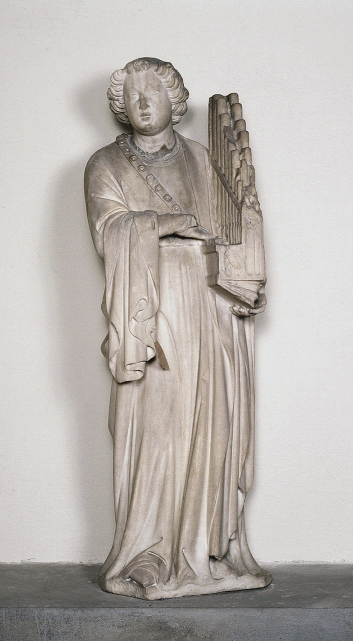 angelo musicante con organo (statua) di Piero di Giovanni Tedesco (ultimo quarto sec. XIV)