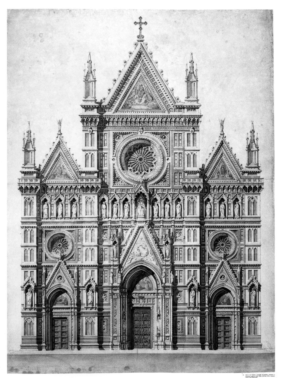 progetto per la facciata di Santa Maria del Fiore (disegno) di De Fabris Emilio (sec. XIX)