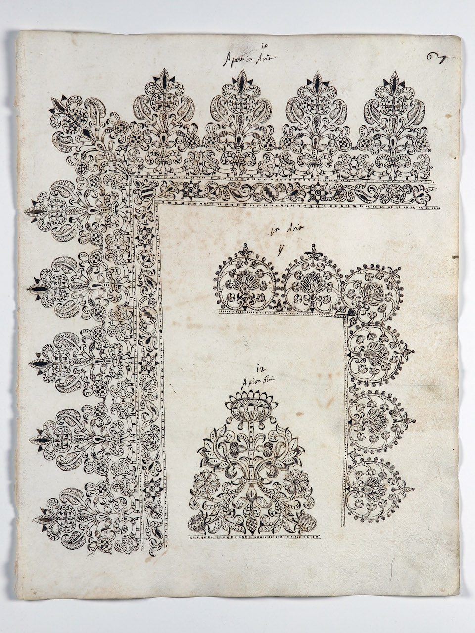 modelli di merletti (disegno) di Samarco Giovanni Alfonso (attribuito) (sec. XVII)