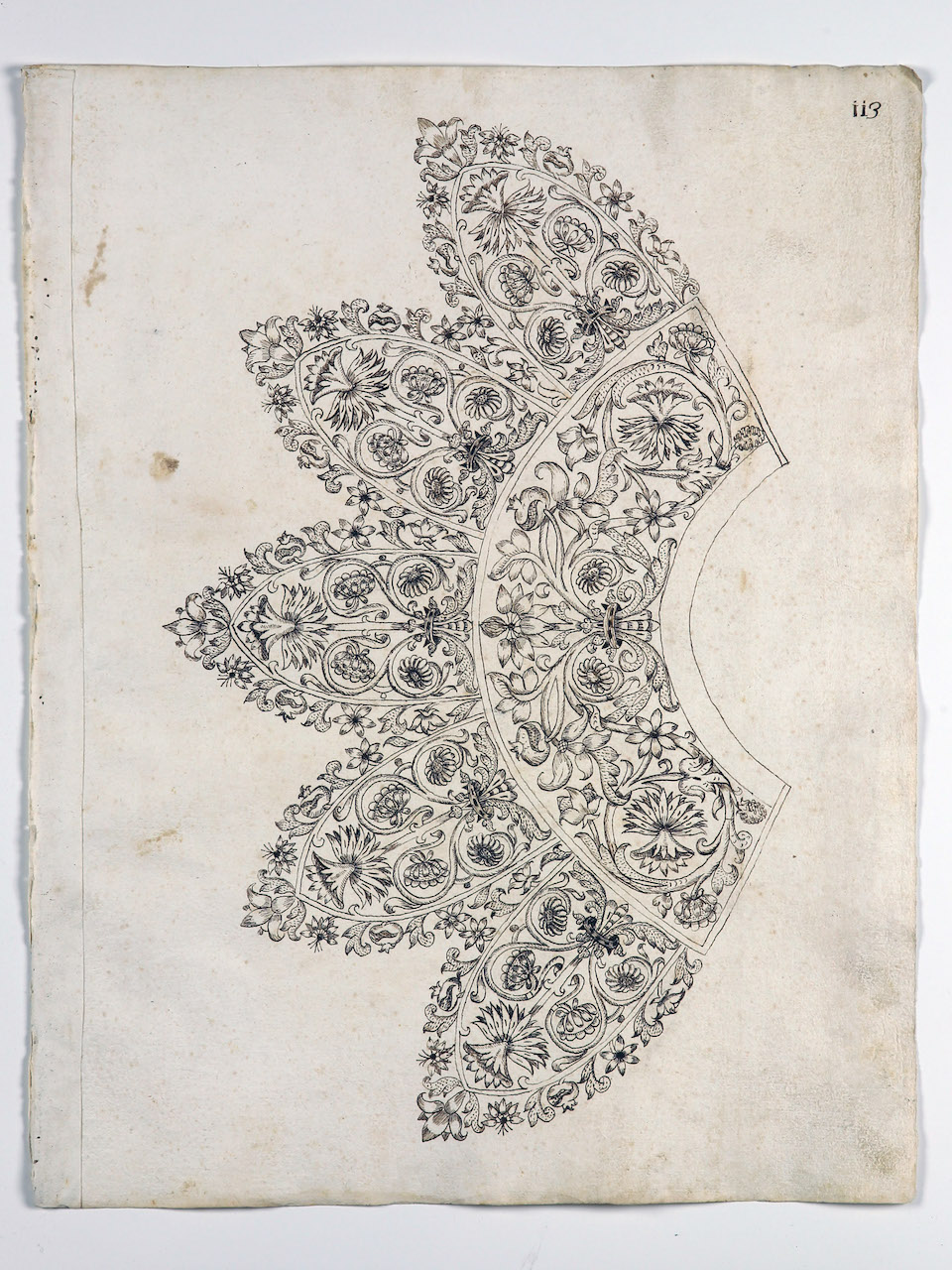 modello per merletto (disegno) di Samarco Giovanni Alfonso (attribuito) (sec. XVII)