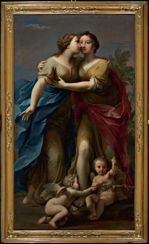 Abbraccio tra Pace e Giustizia (dipinto) di Franceschini Marcantonio (XVIII)