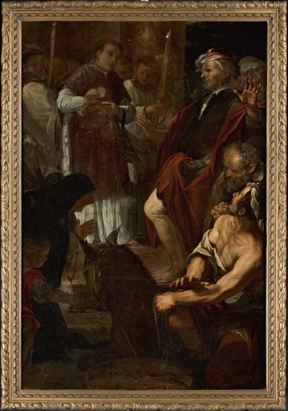 Il miracolo della mula (dipinto) di Domenico Maria Canuti (seconda metà XVII)