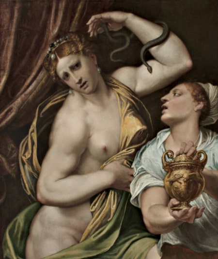 Suicidio di Cleopatra (dipinto) di Domenico Riccio detto il Brusasorci (XVI)