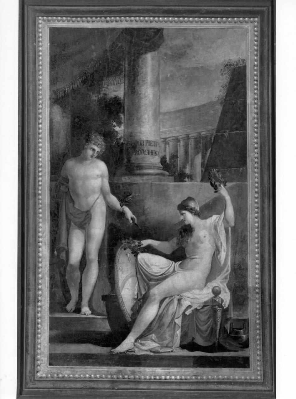 Perseo e Minerva (dipinto, elemento d'insieme) di Borghesi Giovanni Battista (sec. XIX)
