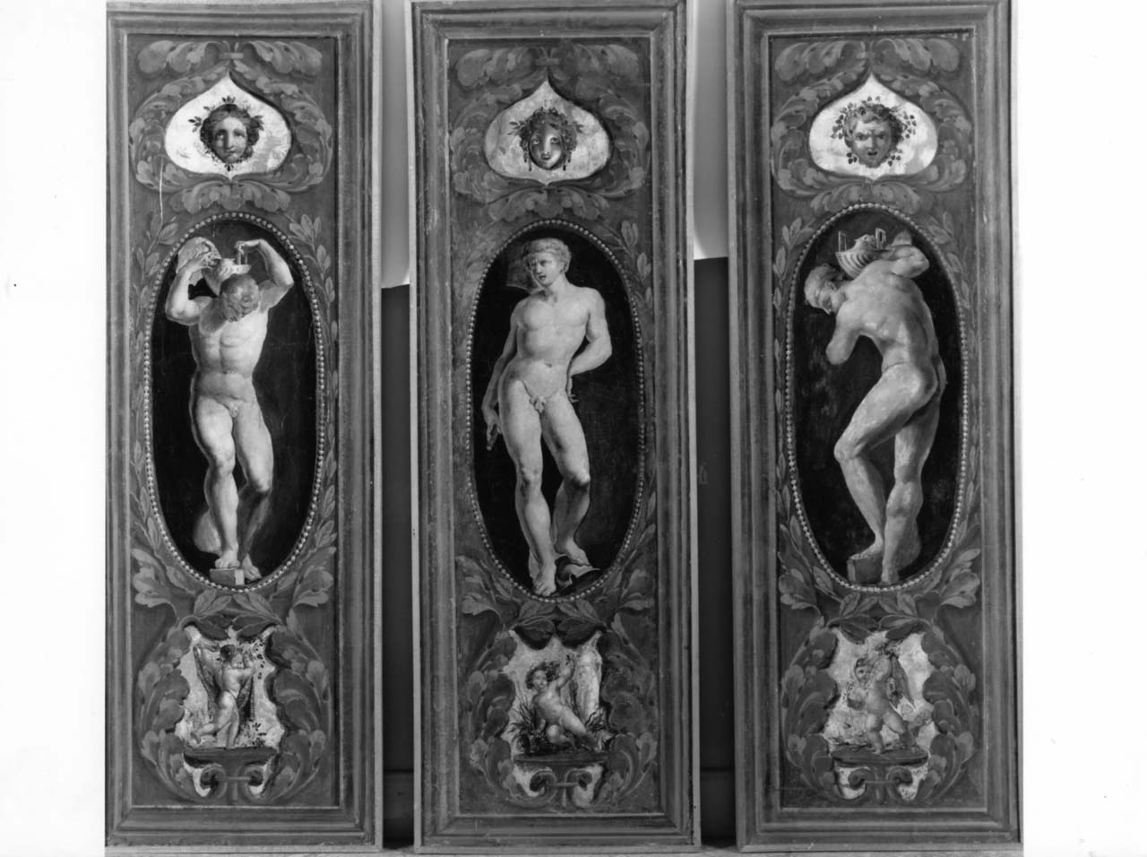 Nudo maschile (dipinto, elemento d'insieme) di Borghesi Giovanni Battista (sec. XIX)