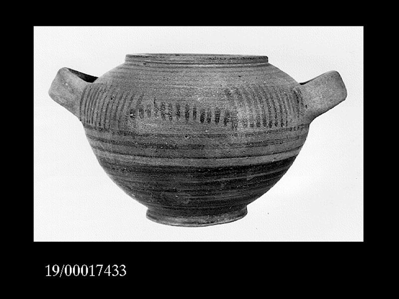 pisside globulare - produzione indigena (prima metà SECOLI/ VI a.C)