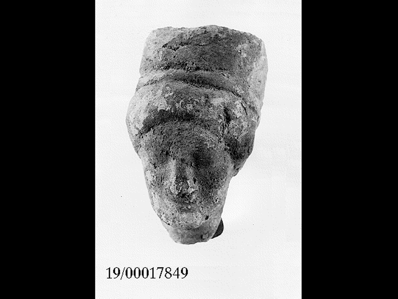 Storia: personaggio femminile (statuetta/ testa) (fine SECOLI/ VI a.C)