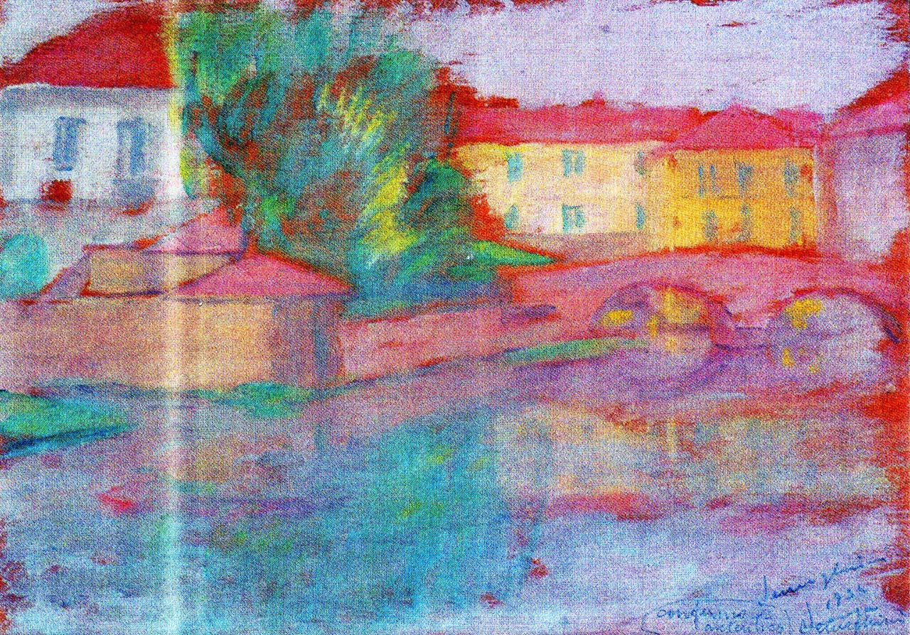 Paesaggio (dipinto) di Semeghini Pio (secondo quarto sec. XX)