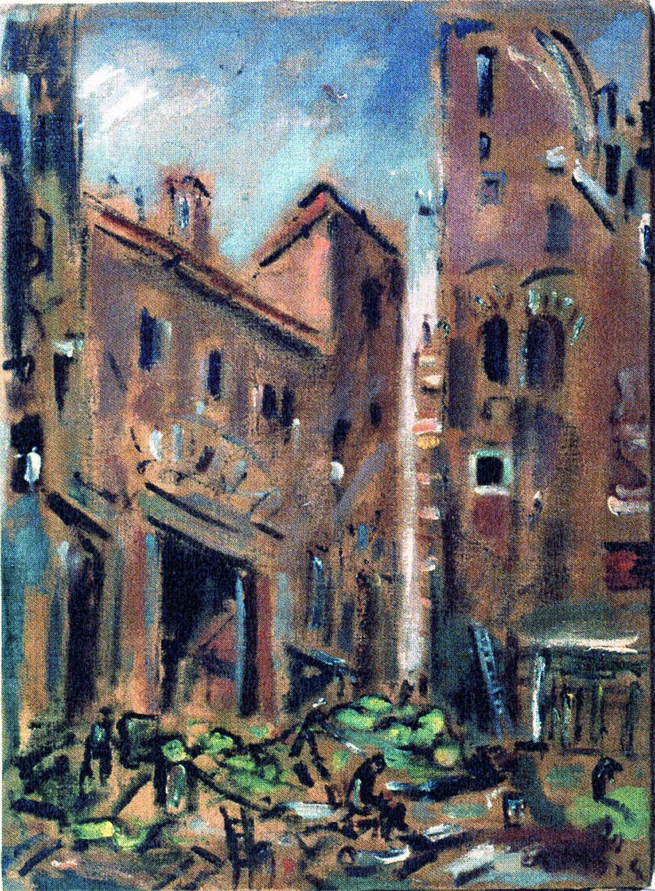 Brugherio, veduta (dipinto) di De Pisis Filippo (secondo quarto sec. XX)