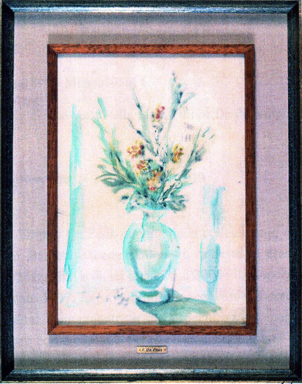Vaso di fiori (dipinto) di De Pisis Filippo (secondo quarto sec. XX)