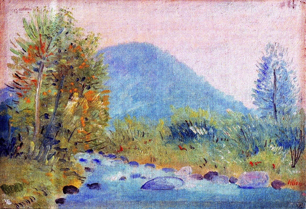 Torrente a Brivio (dipinto) di Lilloni Umberto (sec. XX)