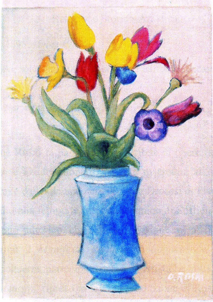 Tulipani (dipinto) di Rosai Ottone (metà sec. XX)