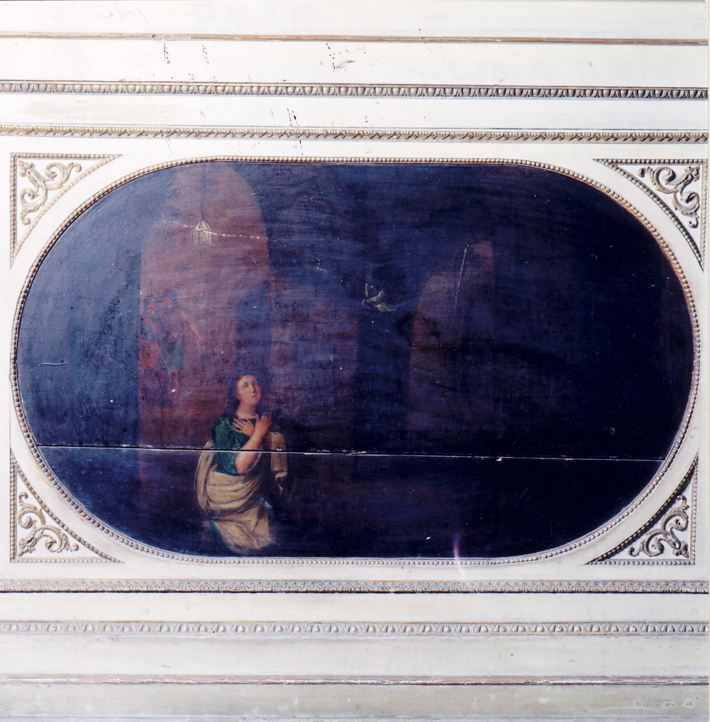 Santa Caterina nutrita in carcere da una colomba, Santa Caterina nutrita in carcere da una colomba (dipinto, serie) - ambito tardo-manierista siciliano (prima metà XVII)