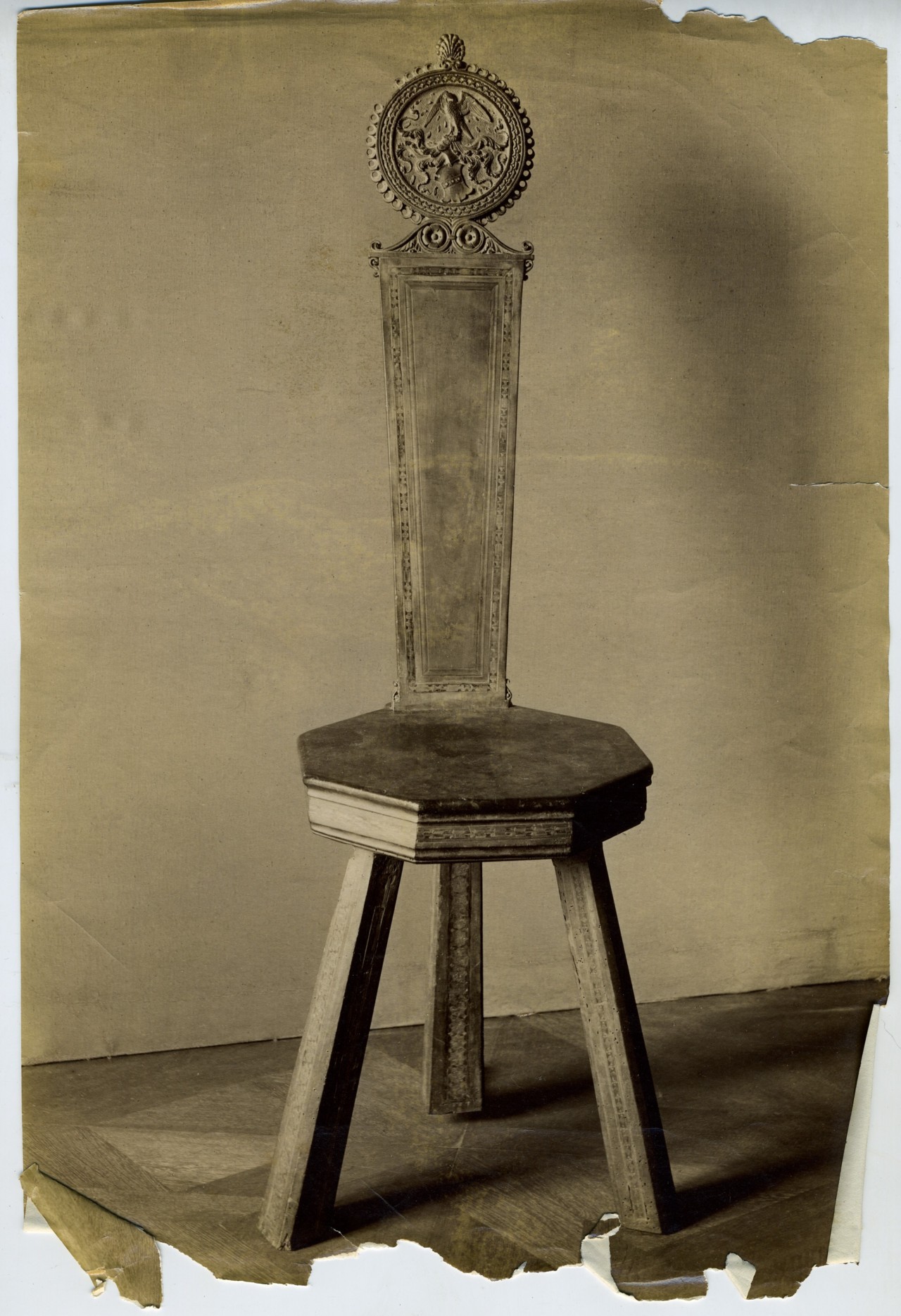 sgabello (positivo) di anonimo - manifattura toscana sec. XIX (fine/ inizio XIX/ XX)