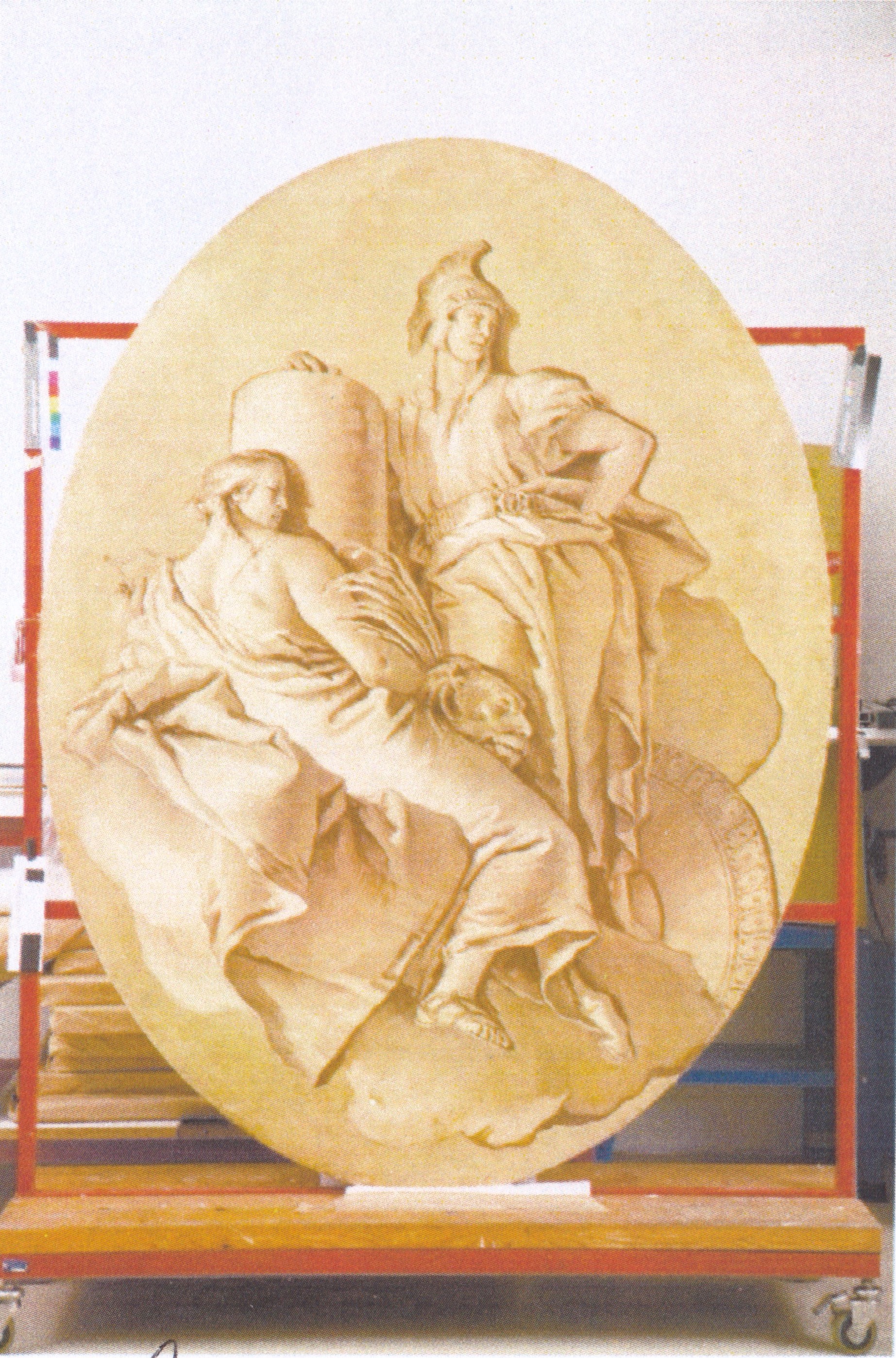 Magnanimità e Gloria dei Principi, allegorie delle Virtù (sovrapporta) di Tiepolo Giovanni Battista, Tiepolo Gian Domenico (XVIII)