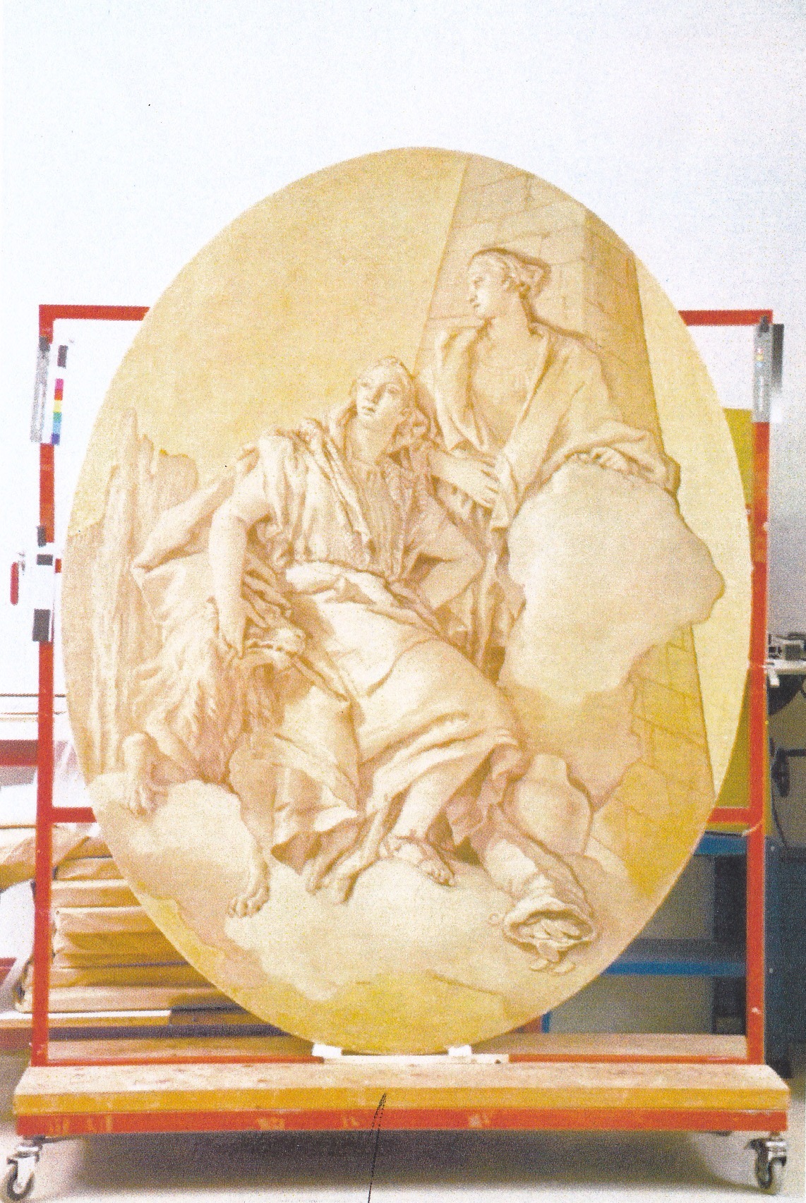 Pace e Fortezza, allegorie delle Virtù (sovrapporta) di Tiepolo Giovanni Battista, Tiepolo Gian Domenico (XVIII)