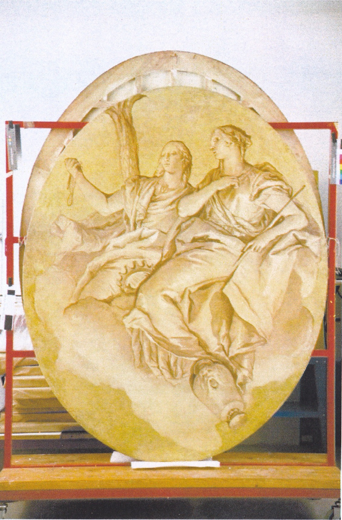 Splendore del nome di ricchezza, allegorie delle Virtù (sovrapporta) di Tiepolo Giovanni Battista, Tiepolo Gian Domenico (XVIII)