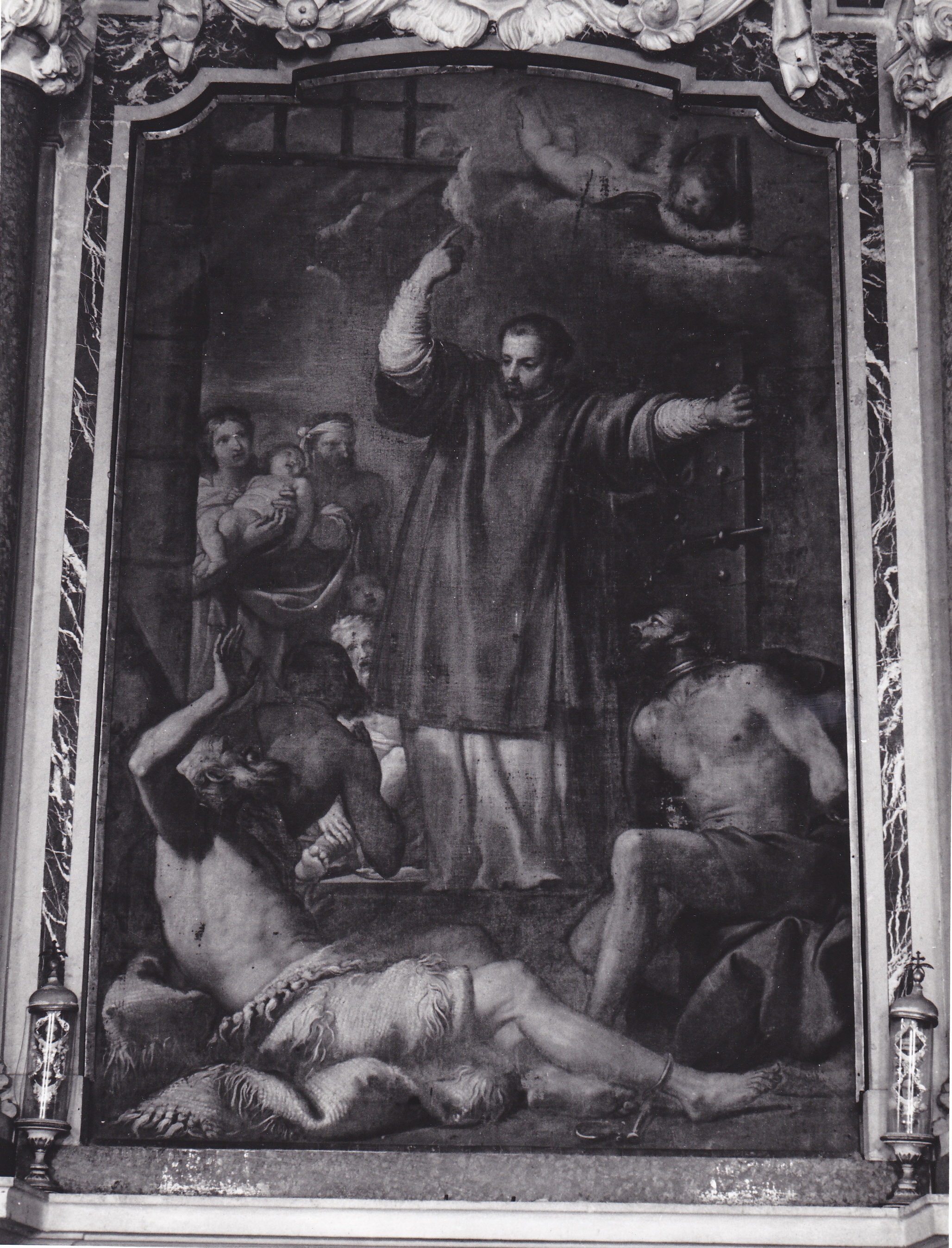San Leonardo che libera i carcerati, San Leonardo libera i prigionieri (dipinto) di Lazzarini Gregorio (seconda metà XVII)