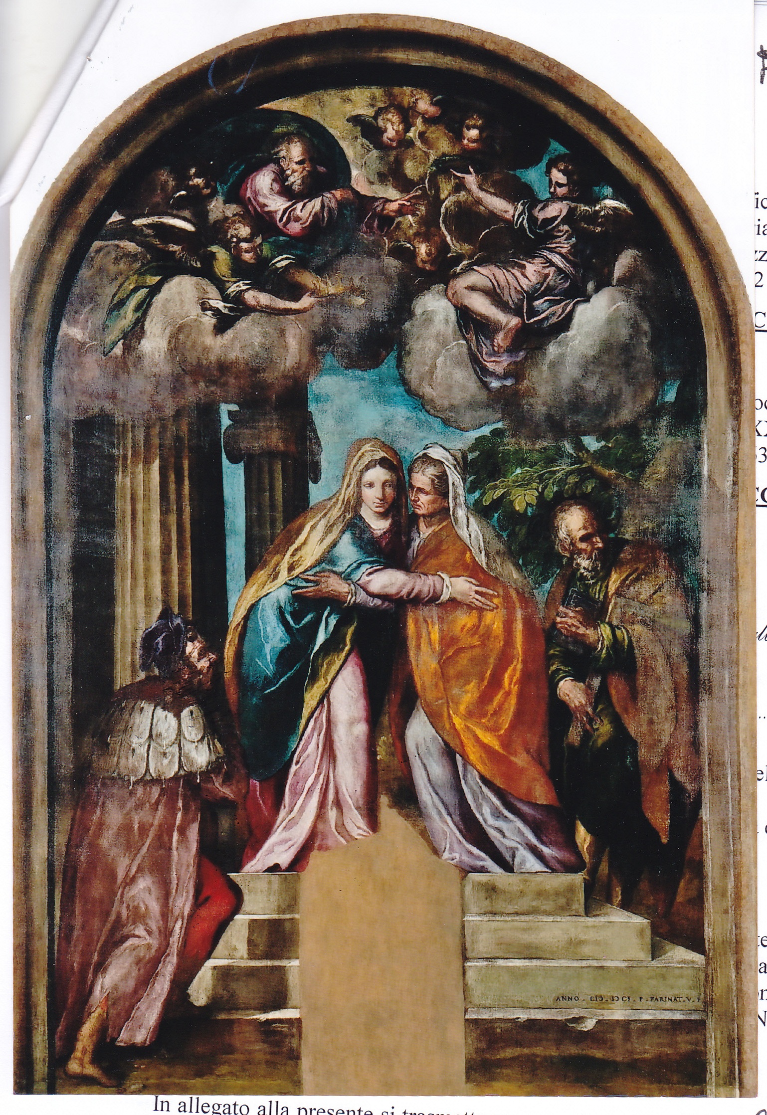 Visitazione, Visitazione (dipinto) di Farinati Paolo (XVII)