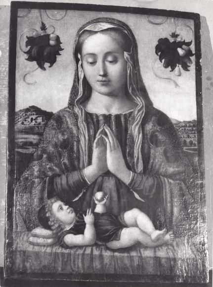 Madonna adorante il Bambino, Madonna adorante il Bambino (dipinto) di Bastiani Lazzaro (XV-XVI)