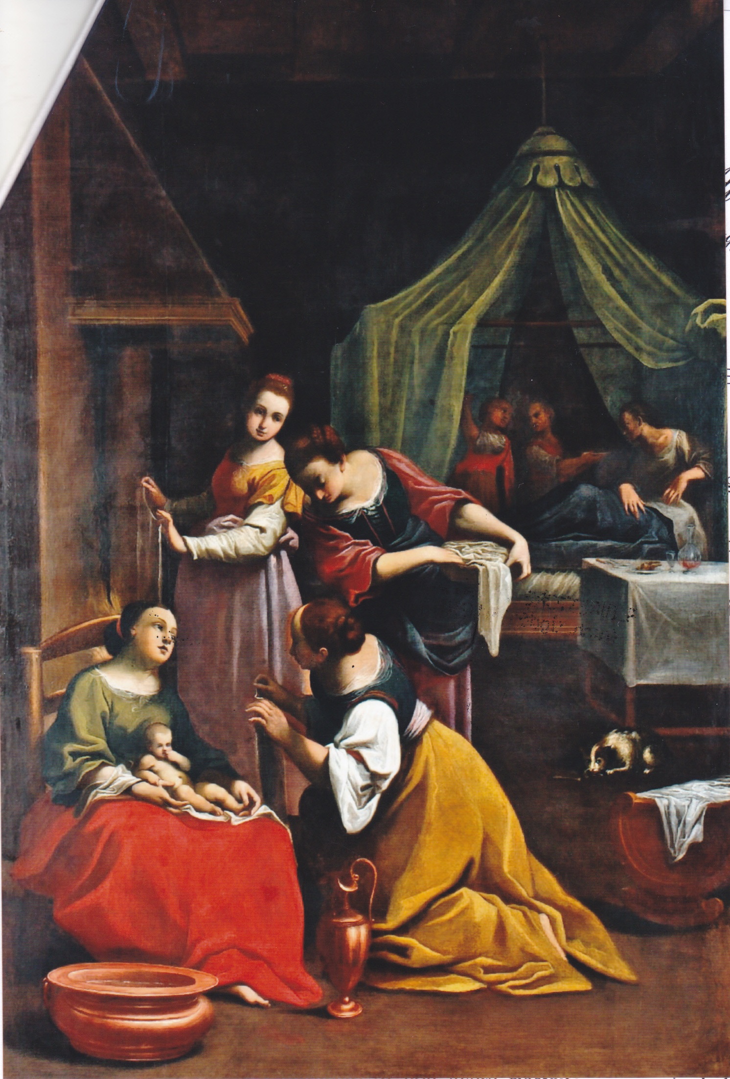 Natività della Vergine, Natività della Vergine (dipinto) di Bonomi Carlo (inizio XVII)