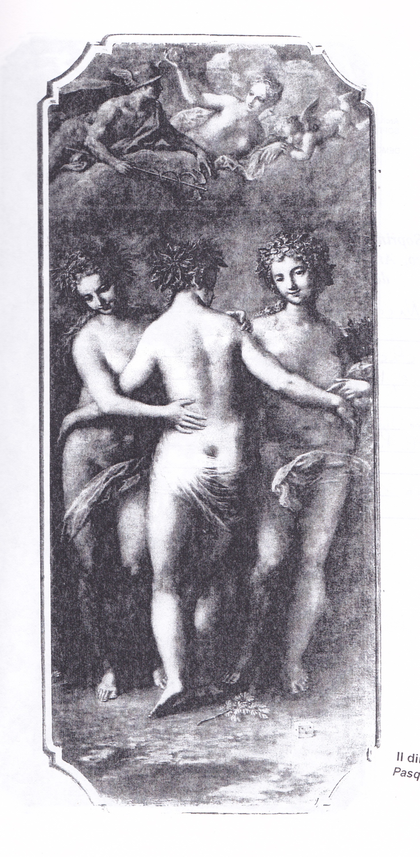 Coriolano persuaso dalla moglie Volumnia e dalla madre rinuncia a combattere contro Roma, Le Tre Grazie, Venere e Mercurio, scene mitologiche (dipinto) di Bambini Nicolo' (XVIII)