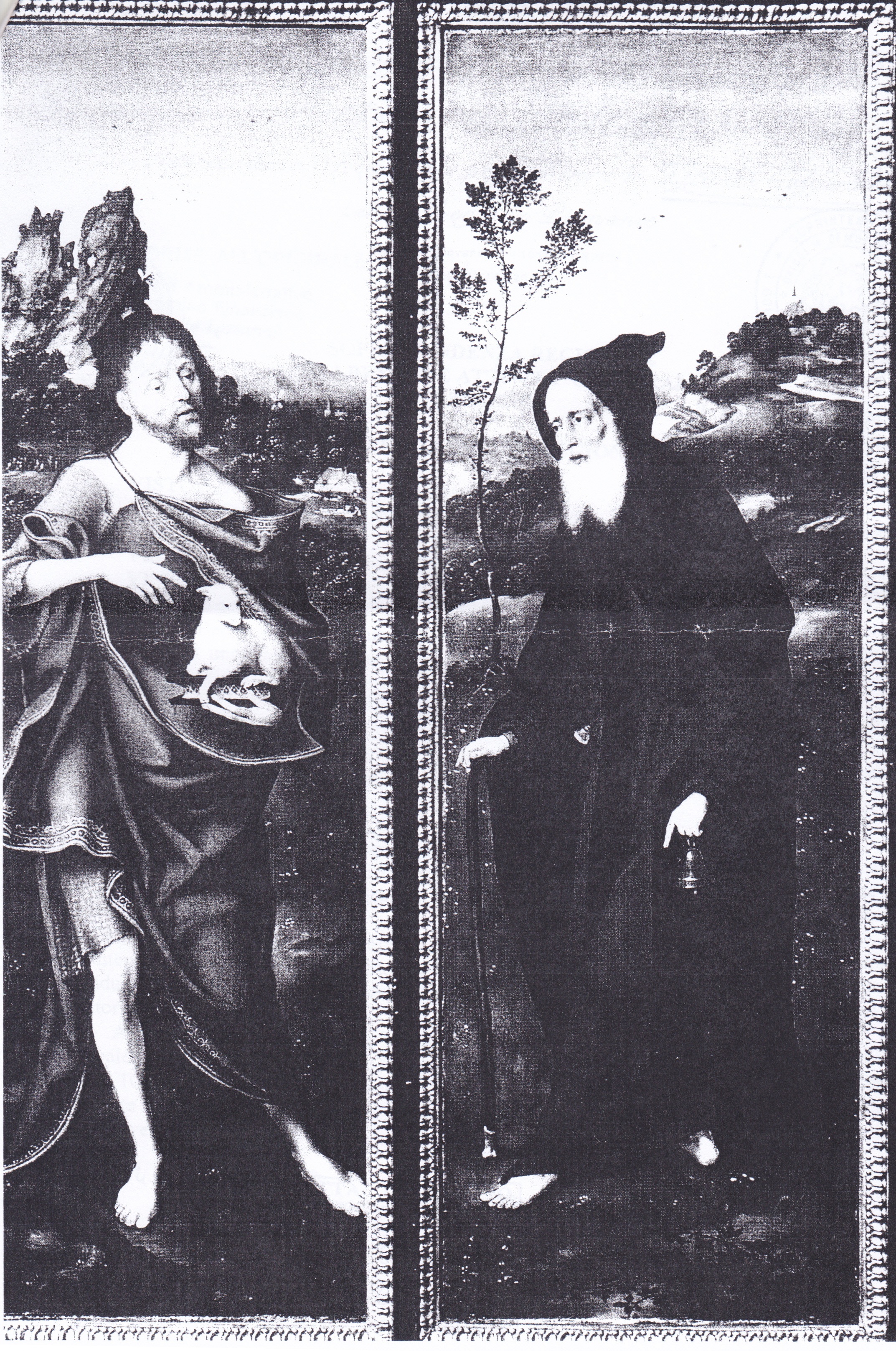 San Giovanni Battista, Sant'Antonio Abate, santi (dipinto) di Van Cleve Joos (inizio XVI)