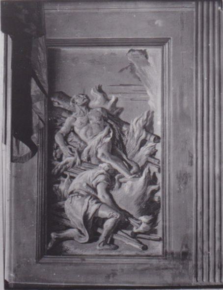 Finto rilievo con Ercole sul rogo, scena mitologica (affresco) di Tiepolo Gian Domenico (XVIII)