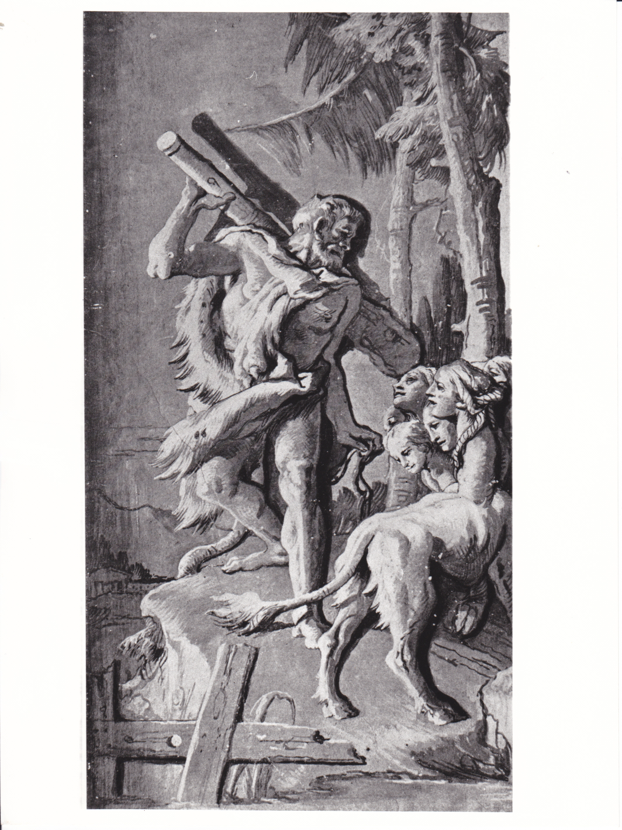 Finto rilievo con Ercole e l'Idra, scena mitologica (affresco) di Tiepolo Gian Domenico (XVIII)