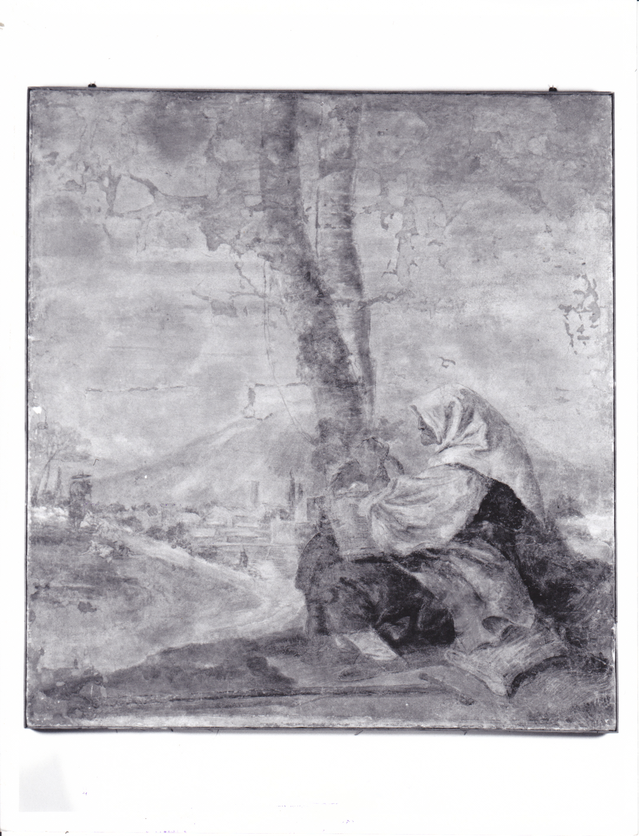 Paesaggio con Contadine, paesaggio (affresco) di Tiepolo Gian Domenico (XVIII)
