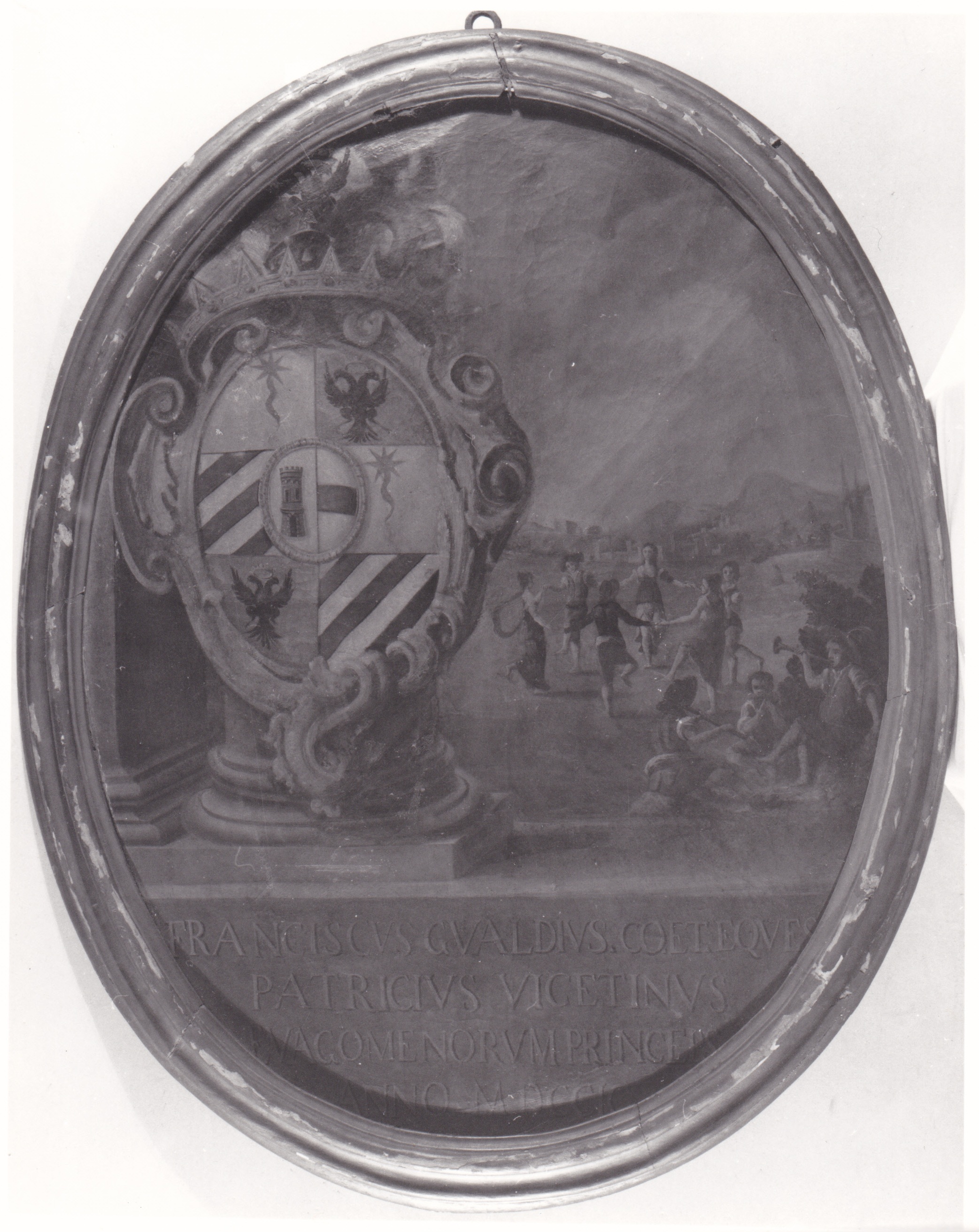Stemma della famiglia Gualdo, Allegoria dell'estate, stemma nobiliare, allegoria (dipinto) - ambito vicentino (XVIII)