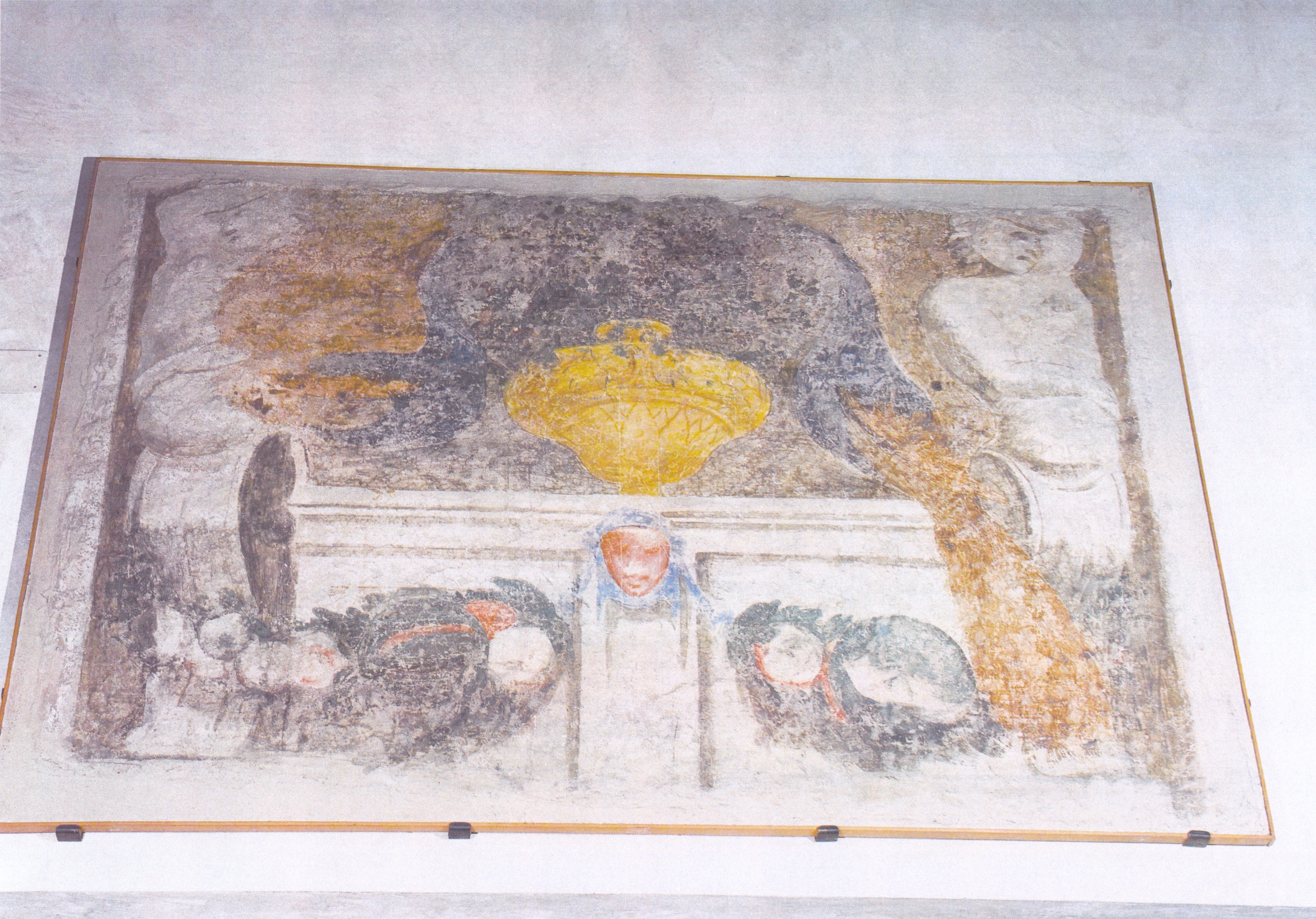 Balaustra con telamoni e festoni vegetali, fregio decorativo (affresco) di Louis Dorigny (XVIII)