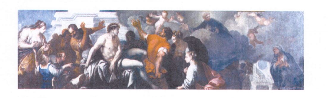La resurrezione di Treia, Storie di San Nicola (dipinto) di Cittadella Pietro Bartolomeo (fine XVII)