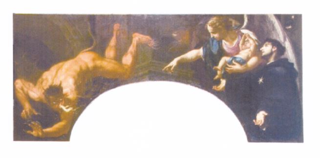San Nicola e l'angelo salvano un bambino dal demonio, San Nicola risana un braccio amputato, San Nicola fa scaturire l'acqua, Storie di San Nicola (dipinto) di Carboncino Giovanni (fine XVII)