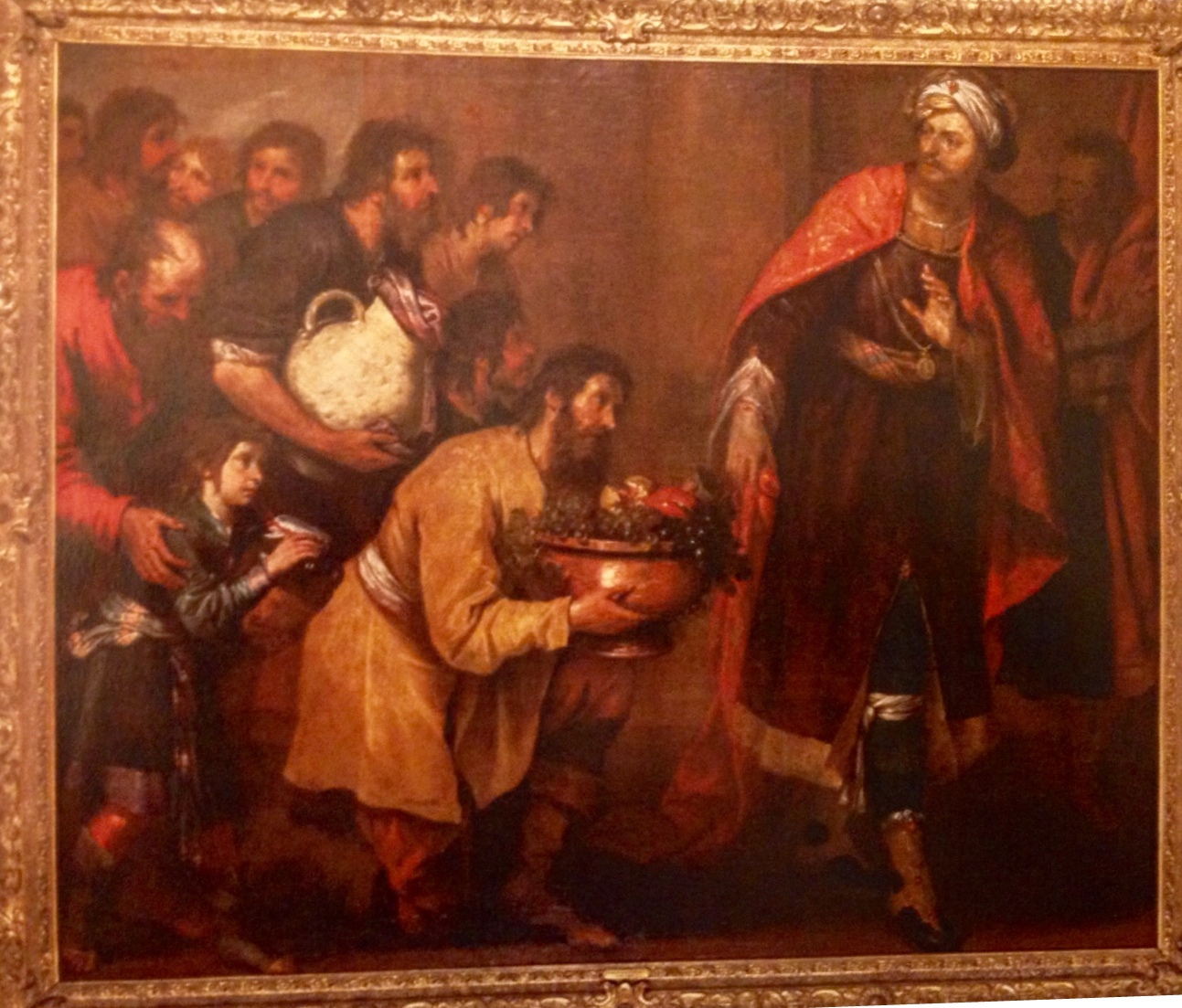Giuseppe rifiuta i doni, Giuseppe riceve i fratelli e Beniamino (dipinto, opera isolata) di De Ferrari Giovanni Andrea (seconda metà XVII)