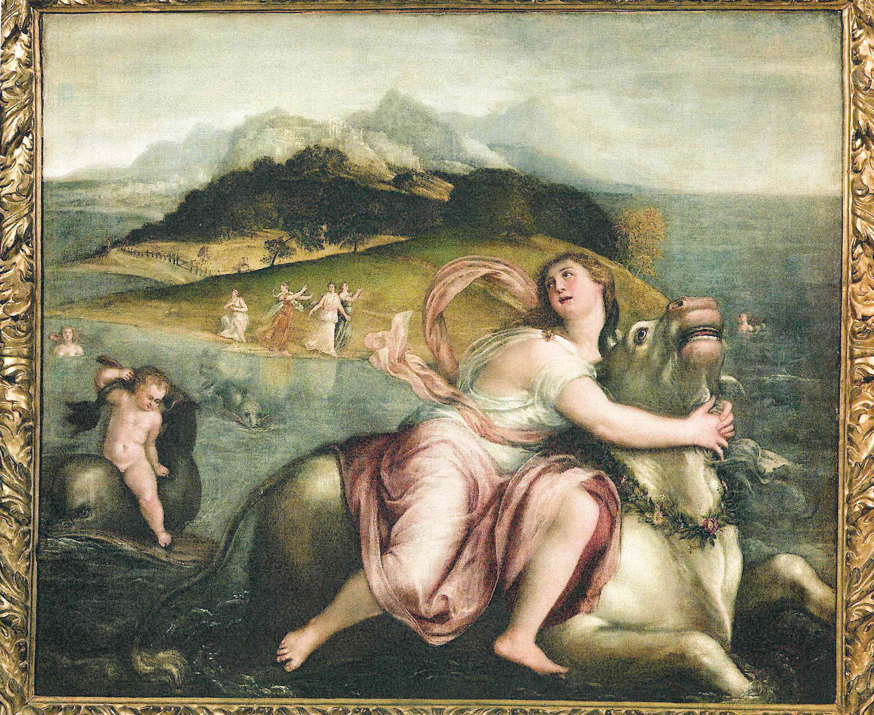 Il ratto di Europa (dipinto, opera isolata) di Sustris Lambert (attribuito) (seconda metà Sec. XVI)