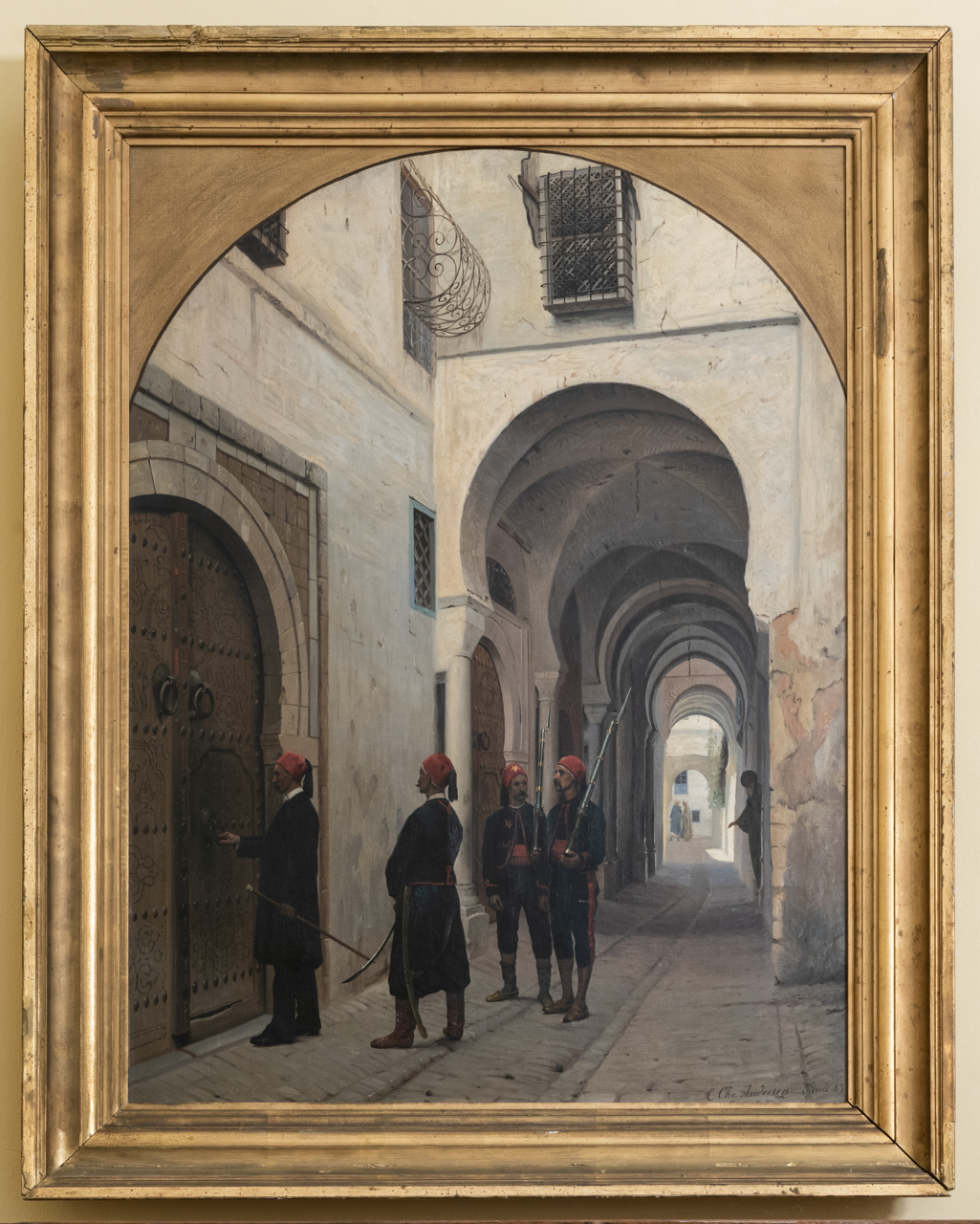 il carcere della kasbah (dipinto, opera isolata) di Andersen, Carl Christian (attribuito) - ambito europeo (ultimo quarto XIX)