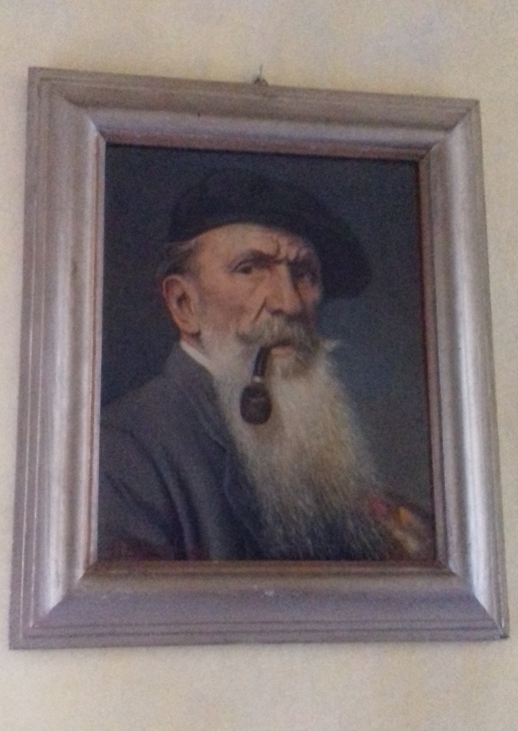 Autoritratto con la pipa, autoritratto d'artista (dipinto) di Zapparoli Noradino (XX)